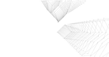 Mimari sanat konseptinde soyut çizgiler, minimum geometrik şekiller. 