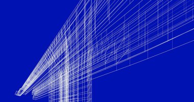 Mimari sanat konseptinde soyut çizgiler, minimum geometrik şekiller. 