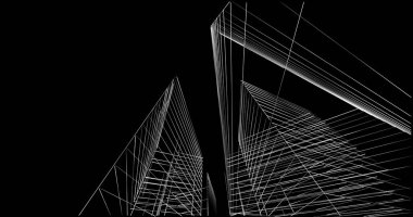 soyut mimari duvar kağıdı tasarımı, dijital konsept arkaplan