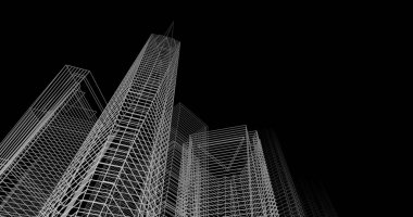 soyut mimari duvar kağıdı tasarımı, dijital konsept arkaplan