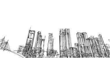 soyut mimari duvar kağıdı tasarımı, dijital konsept arkaplan