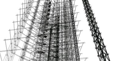 soyut mimari duvar kağıdı tasarımı, dijital konsept arkaplan