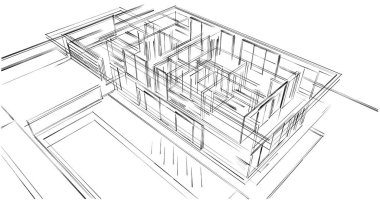 soyut mimari duvar kağıdı tasarımı, dijital konsept arkaplan