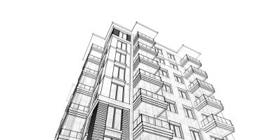 soyut mimari duvar kağıdı tasarımı, dijital konsept arkaplan