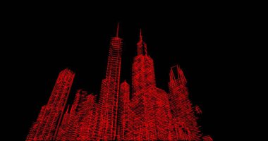 Mimari sanat konseptinde soyut çizgiler, minimum geometrik şekiller. 