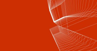 Mimari sanat konseptinde soyut çizgiler, minimum geometrik şekiller. 