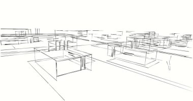 soyut mimari duvar kağıdı tasarımı, dijital konsept arkaplan