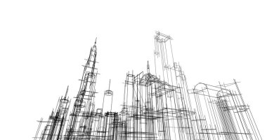 soyut mimari duvar kağıdı tasarımı, dijital konsept arkaplan