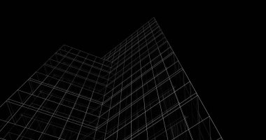 Mimari sanat konseptinde soyut çizgiler, minimum geometrik şekiller. 