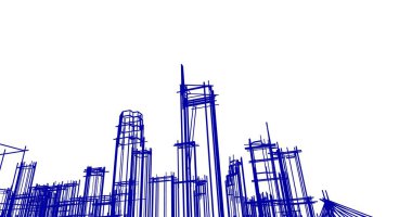 soyut mimari duvar kağıdı tasarımı, dijital konsept arkaplan