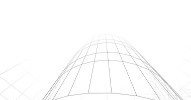 Mimari sanat konseptinde soyut çizgiler, minimum geometrik şekiller. 