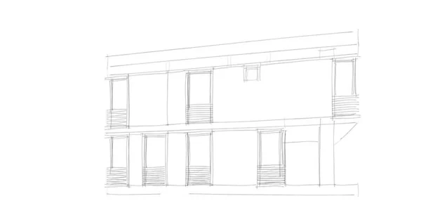 Архитектурное Построение Иллюстрации Фоне — стоковое фото
