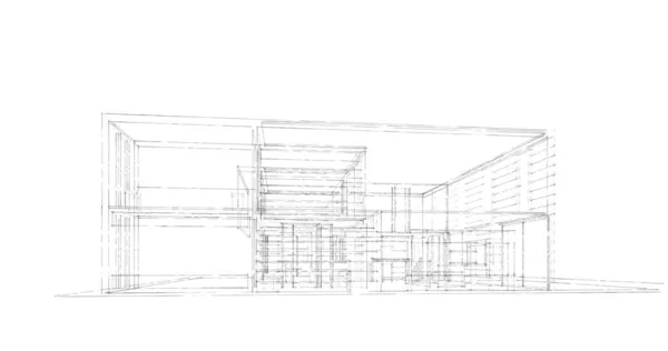 建筑墙纸设计 数字概念背景 — 图库照片