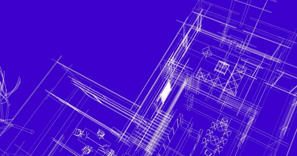 建筑墙纸设计 数字概念背景 — 图库照片