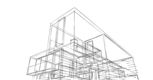 建筑墙纸设计 数字概念背景 — 图库照片