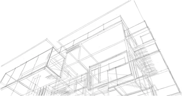 建筑墙纸设计 数字概念背景 — 图库照片