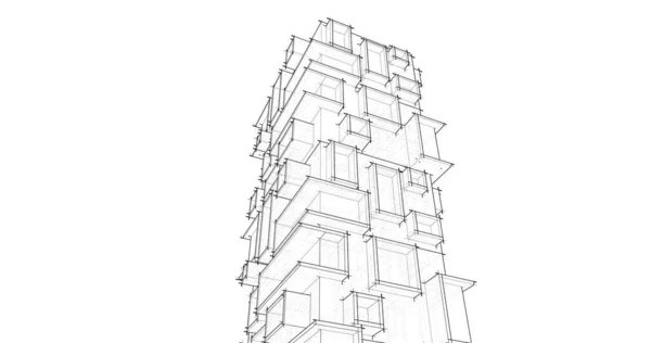 建筑墙纸设计 数字概念背景 — 图库照片