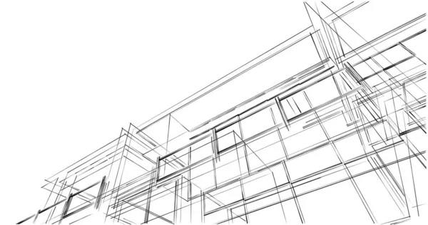 Архитектурное Построение Иллюстрации Фоне — стоковое фото