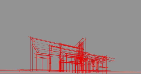 Mimari Sanat Konseptinde Soyut Çizgiler Minimum Geometrik Şekiller — Stok fotoğraf