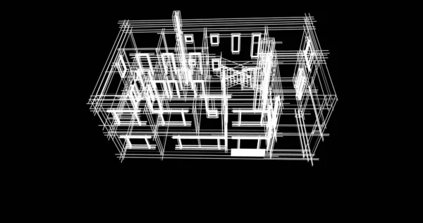 Líneas Abstractas Dibujo Concepto Arte Arquitectónico Formas Geométricas Mínimas —  Fotos de Stock