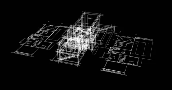 Abstrakte Architektonische Tapete Design Digitales Konzept Hintergrund — Stockfoto