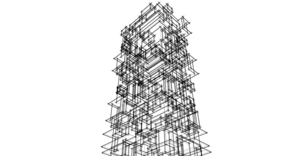 建筑墙纸设计 数字概念背景 — 图库照片