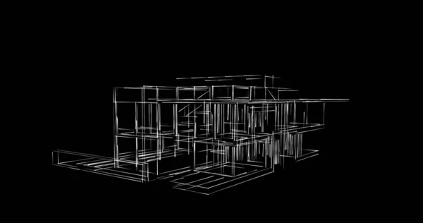 Abstrakta Teckningslinjer Arkitektonisk Konst Koncept Minimala Geometriska Former — Stockfoto