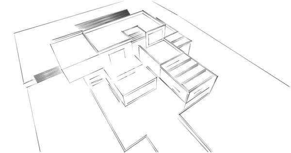 Disegno Astratto Carta Parati Architettonica Sfondo Concetto Digitale — Foto Stock