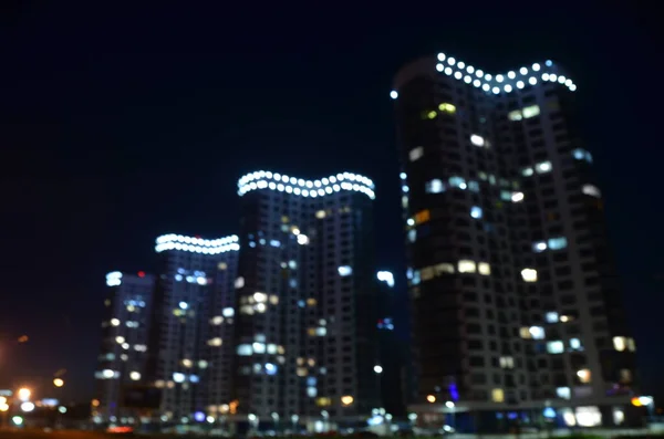 Luces Abstractas Borrosas Fondo Ciudad Noche — Foto de Stock