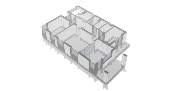 Líneas Abstractas Dibujo Concepto Arte Arquitectónico Formas Geométricas Mínimas —  Fotos de Stock