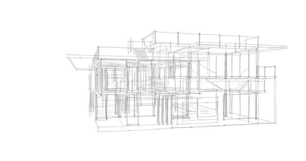 建筑墙纸设计 数字概念背景 — 图库照片