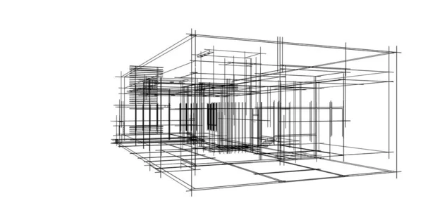 Bentuk Geometris Minimal Garis Arsitektur — Stok Foto