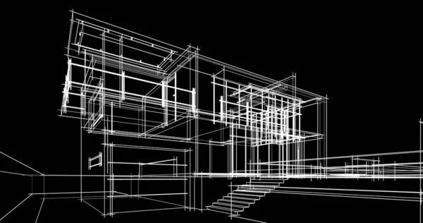 Dimensjonering Geometriske Arkitektoniske Bygninger – stockfoto