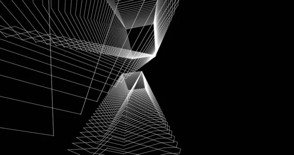 Lignes Dessin Abstraites Dans Concept Art Architectural Formes Géométriques Minimales — Photo