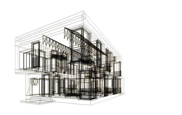 Bentuk Geometris Minimal Garis Arsitektur — Stok Foto