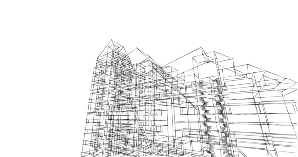 Architektura Budynek Ilustracja Tle — Zdjęcie stockowe