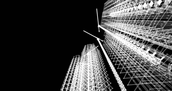 Mimari sanat konseptinde soyut çizgiler, minimum geometrik şekiller. 