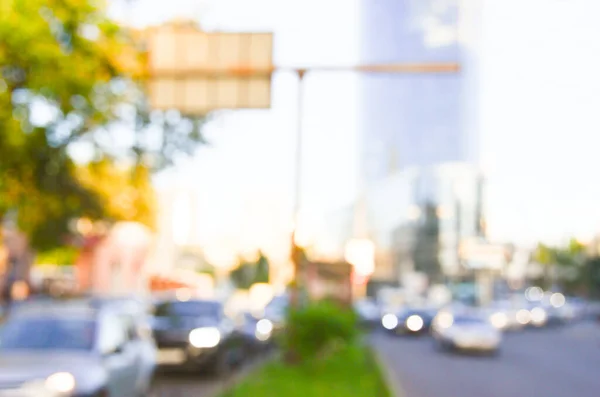 Colpo Sfocato Del Traffico Stradale Città — Foto Stock