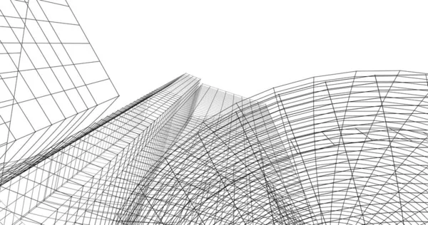 Lignes Dessin Abstraites Dans Concept Art Architectural Formes Géométriques Minimales — Photo