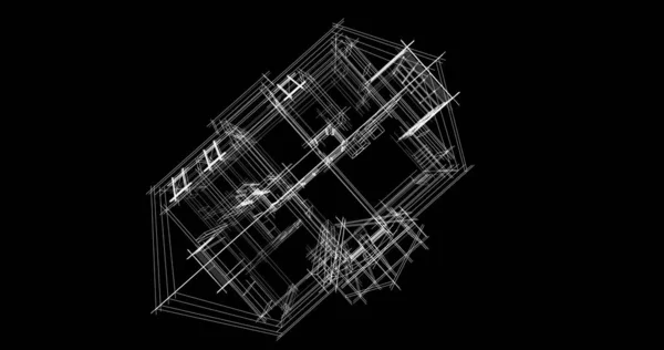 最小限の幾何学的建築物のデザイン — ストック写真