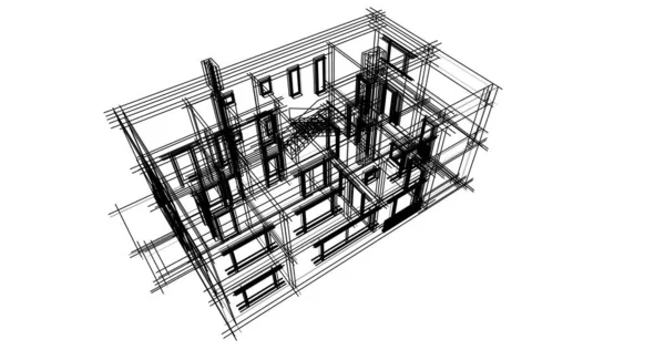 Abstrakte Zeichnungslinien Architektonischen Kunstkonzept Minimale Geometrische Formen — Stockfoto