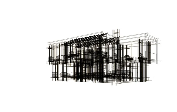 Formas Geométricas Mínimas Linhas Arquitetônicas — Fotografia de Stock