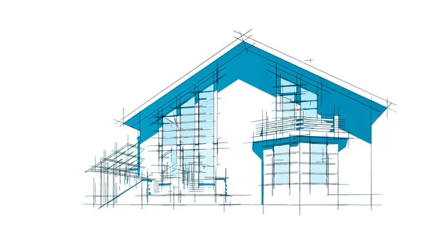 Абстрактные Чертежи Архитектурном Искусстве Минимальные Геометрические Формы — стоковое фото