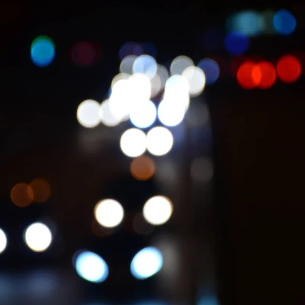 Размытые Абстрактные Огни Фона Города Ночное Время — стоковое фото