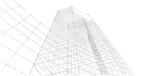 Abstrakcyjne Linie Rysunku Koncepcji Sztuki Architektonicznej Minimalne Kształty Geometryczne — Zdjęcie stockowe