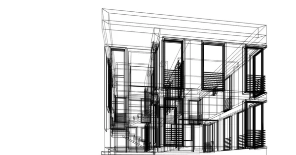 Архитектурное Построение Иллюстрации Фоне — стоковое фото