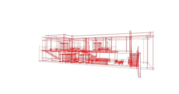 Arquitectura Edificio Ilustración Sobre Fondo —  Fotos de Stock