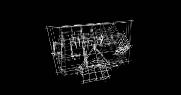 Linhas Abstratas Desenho Conceito Arte Arquitetônica Formas Geométricas Mínimas — Fotografia de Stock