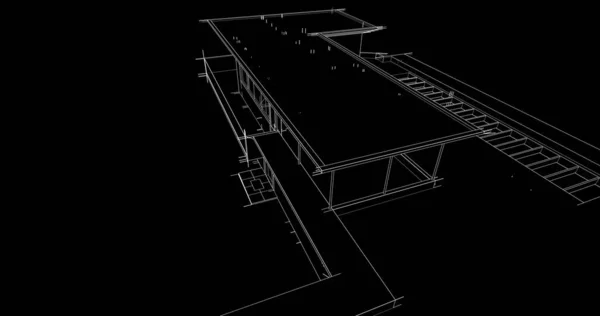 Linee Disegno Astratte Nel Concetto Arte Architettonica Forme Geometriche Minime — Foto Stock