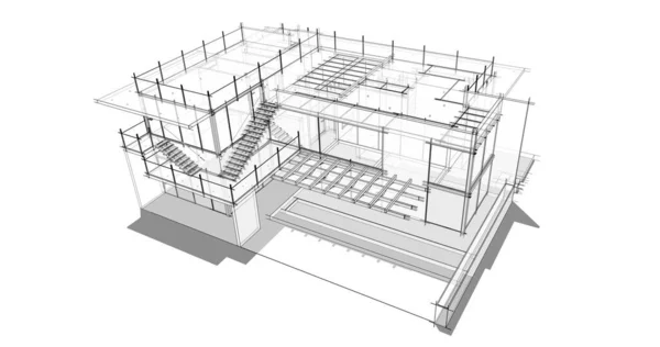 Abstrakte Architektonische Tapete Design Digitales Konzept Hintergrund — Stockfoto